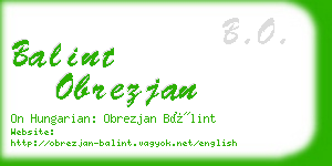 balint obrezjan business card